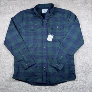 Poncho Flannel Slim Fit Green Blue Plaid Mens Sz XL NEW Western